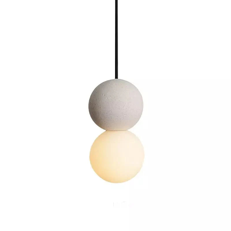 Origo Pendant Lamp Sculptural Stone Hanging Light | Cement Sandstone Glass Design | G9 LED | Minimalist Indoor Lighting
