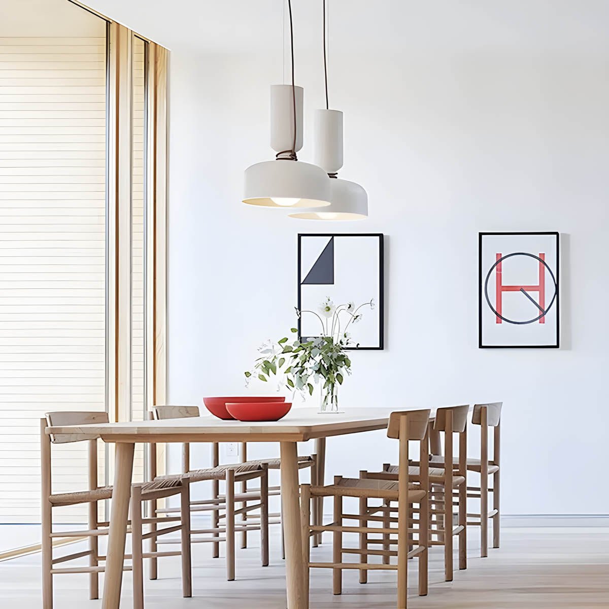 Orlee Geometric Pendant Lamp Modern Iron Hanging Light | E27 LED Included | Minimalist Design | Indoor Ceiling Lighting