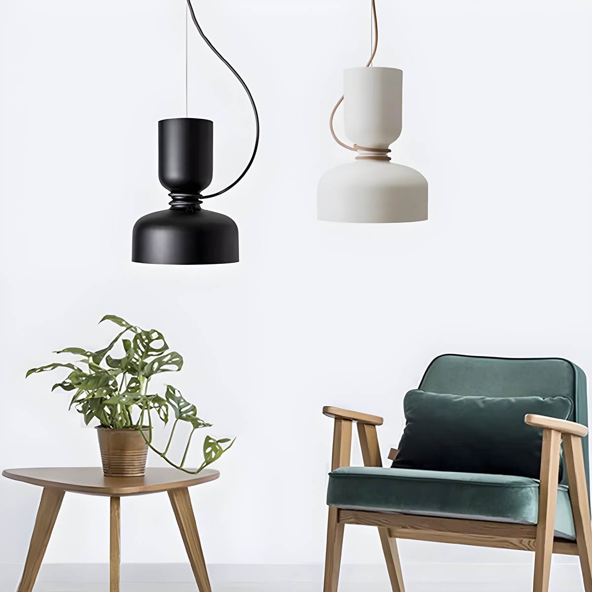 Orlee Geometric Pendant Lamp Modern Iron Hanging Light | E27 LED Included | Minimalist Design | Indoor Ceiling Lighting
