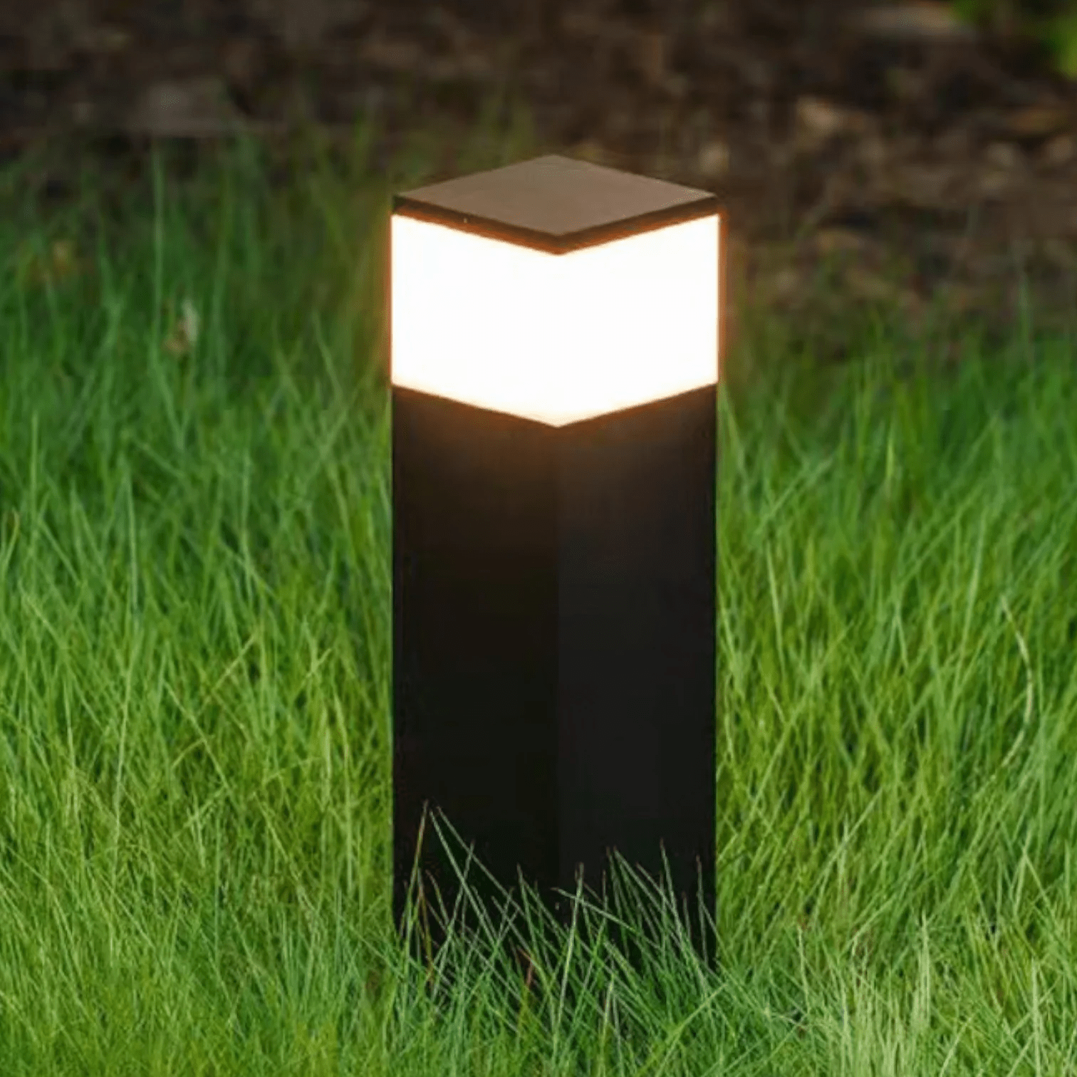 Orr Industrial LED Outdoor Lamp Rectangular Metal Solar Garden Light | IP65 Waterproof | Warm White Pathway Lighting