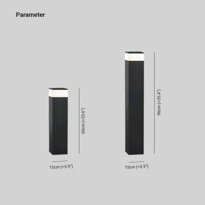Orr Industrial LED Outdoor Lamp Rectangular Metal Solar Garden Light | IP65 Waterproof | Warm White Pathway Lighting
