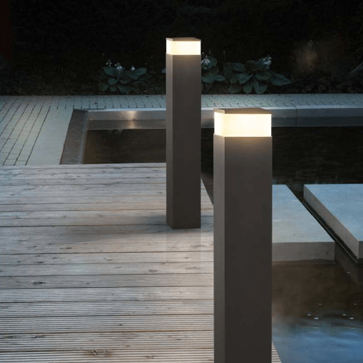 Orr Industrial LED Outdoor Lamp Rectangular Metal Solar Garden Light | IP65 Waterproof | Warm White Pathway Lighting