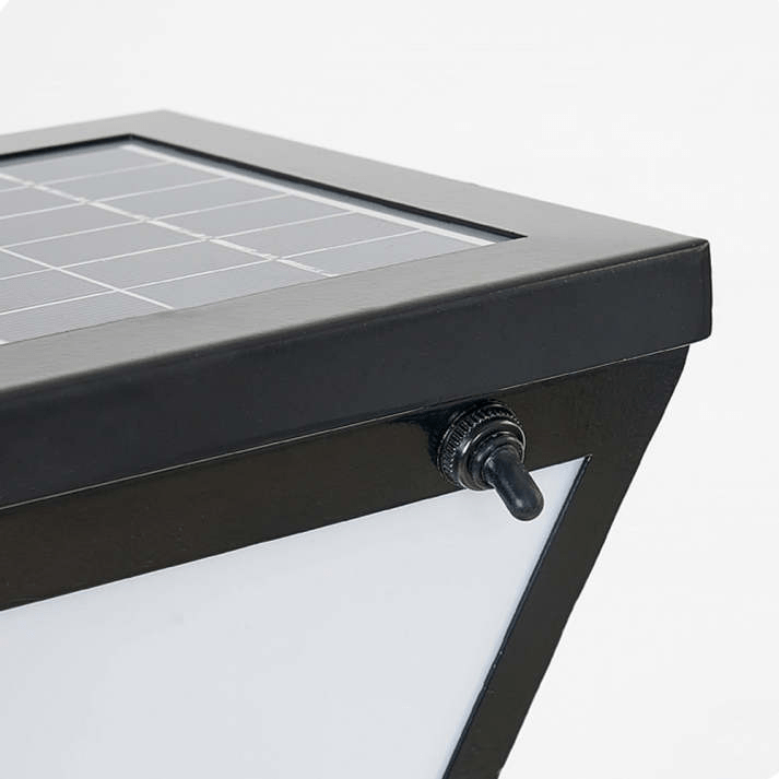 Orr Modern LED Outdoor Lamp Black Metal Acrylic Solar Garden Light | IP65 Waterproof | Warm White Pathway Lighting