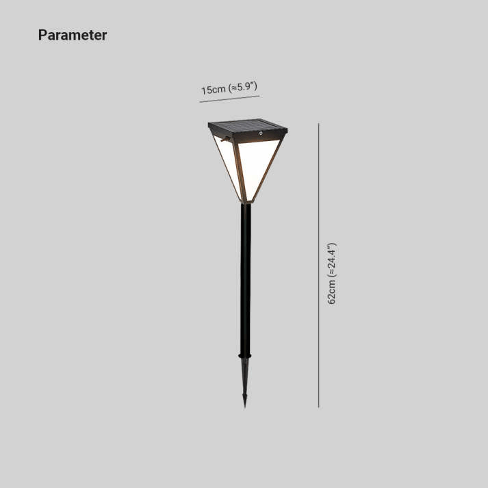 Orr Modern LED Outdoor Lamp Black Metal Acrylic Solar Garden Light | IP65 Waterproof | Warm White Pathway Lighting