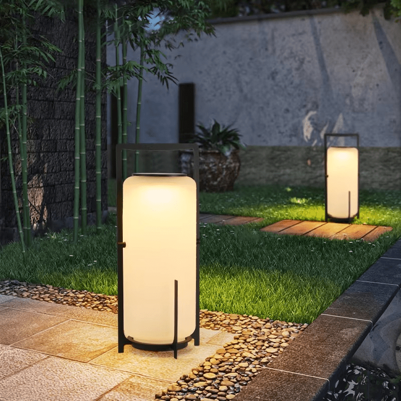 Solar Patio Lamp Outdoor LED Lighting | Stainless Steel & Glass | IP65 Waterproof | E27 Solar Garden & Terrace Light