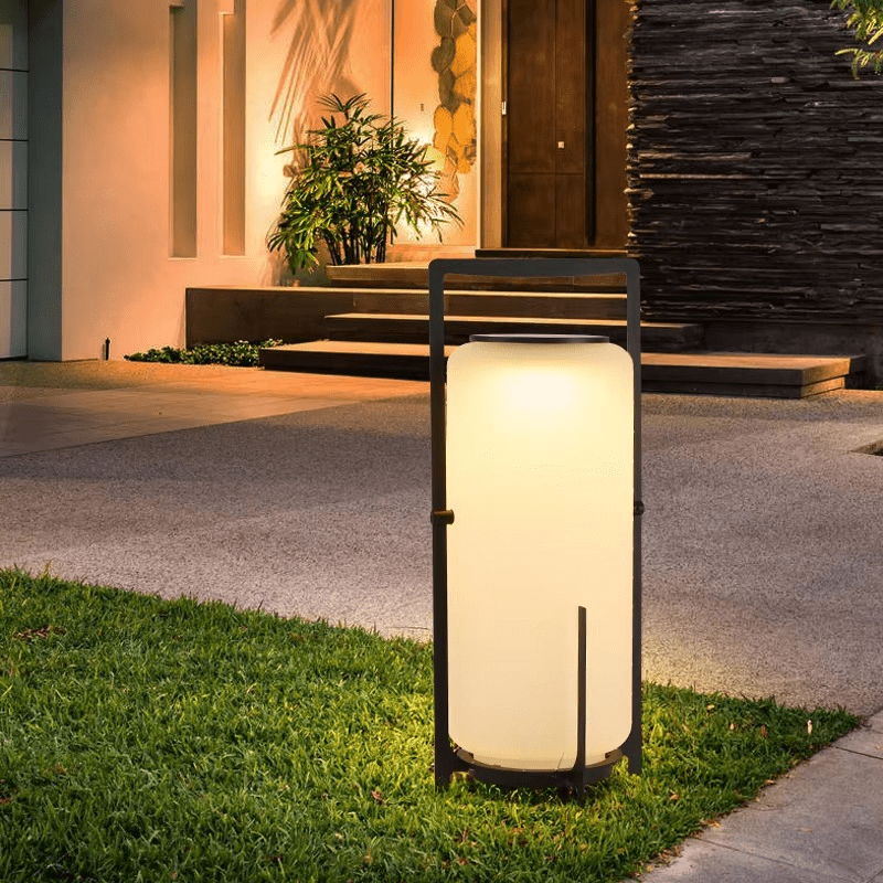 Solar Patio Lamp Outdoor LED Lighting | Stainless Steel & Glass | IP65 Waterproof | E27 Solar Garden & Terrace Light