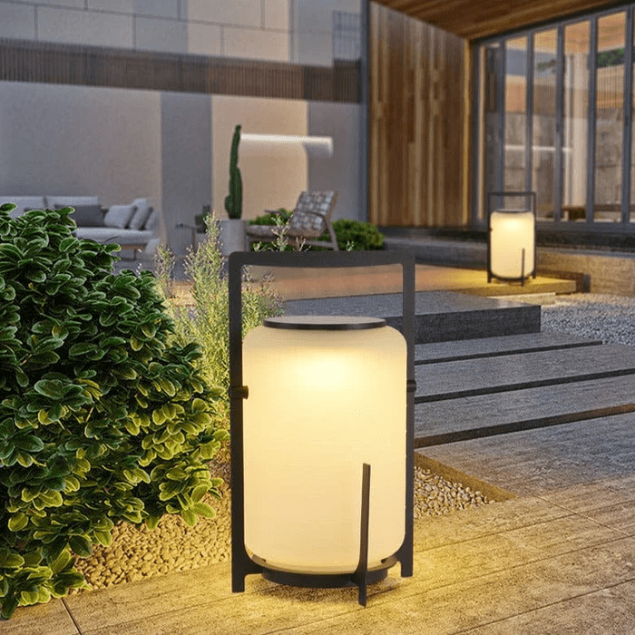 Solar Patio Lamp Outdoor LED Lighting | Stainless Steel & Glass | IP65 Waterproof | E27 Solar Garden & Terrace Light
