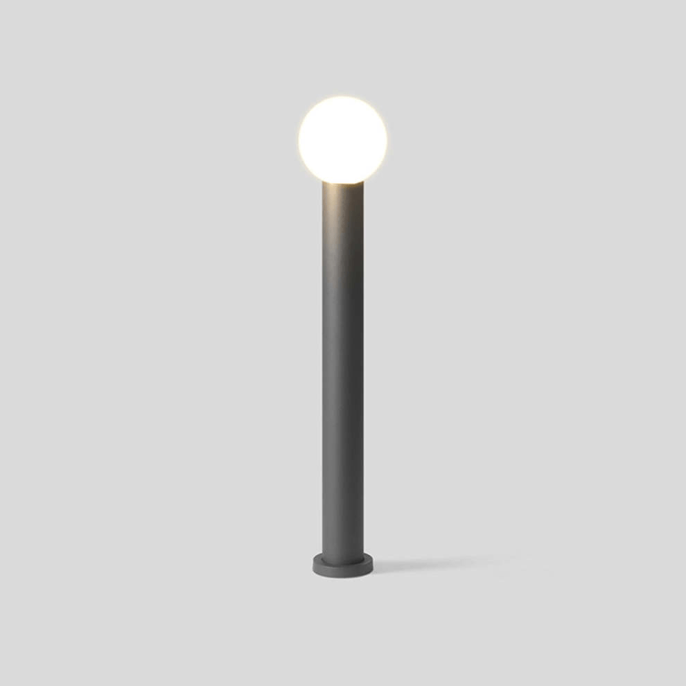 Modern Outdoor Garden Path Light LED Spherical Lamp Black Metal | Soft Diffused Lighting | Weather Resistant | Pathway Patio Landscape Lighting