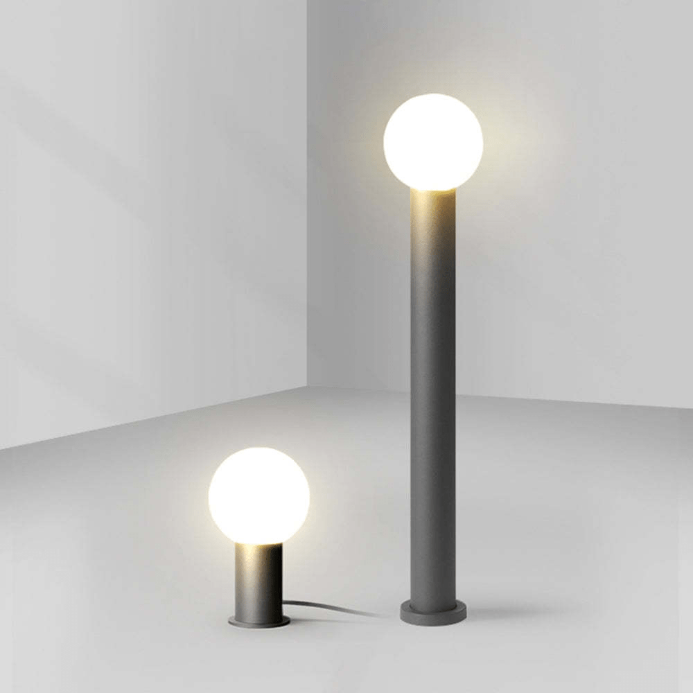 Modern Outdoor Garden Path Light LED Spherical Lamp Black Metal | Soft Diffused Lighting | Weather Resistant | Pathway Patio Landscape Lighting