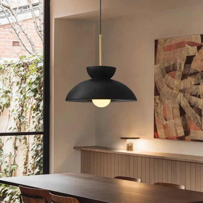 Scandinavian Pendant Lamp for Dining Room | Augustus Minimalist Metal Resin Design | E26/E27 Socket | Adjustable 1.5m Cable