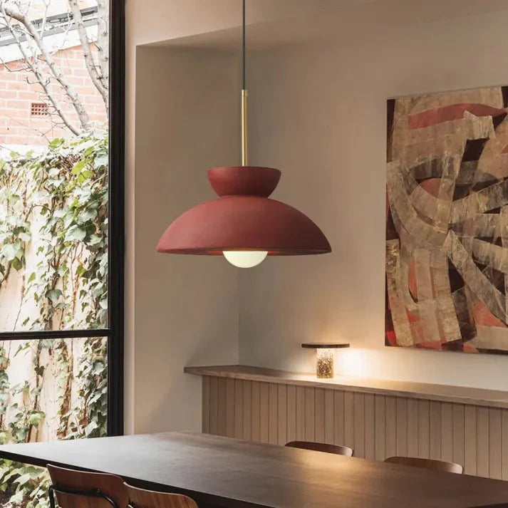 Scandinavian Pendant Lamp for Dining Room | Augustus Minimalist Metal Resin Design | E26/E27 Socket | Adjustable 1.5m Cable