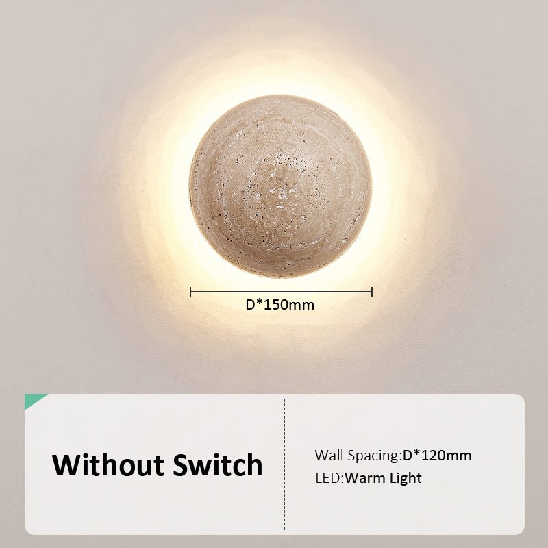 Scandinavian Cream Wall Lamp | Travertine LED Wall Light | Minimalist 10W Ambient Lighting | Bedroom & Hallway Fixture