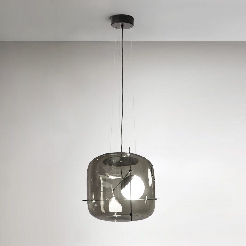 Glass Pendant Light Ventilated Shade Modern Hanging Lamp | Soft Diffused Lighting | G9 Base | Bedroom Living Room Ceiling Light