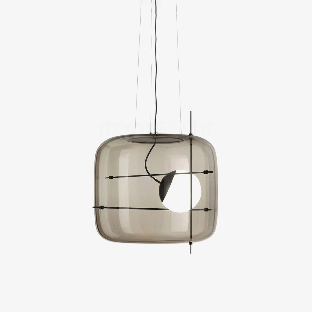 Glass Pendant Light Ventilated Shade Modern Hanging Lamp | Soft Diffused Lighting | G9 Base | Bedroom Living Room Ceiling Light