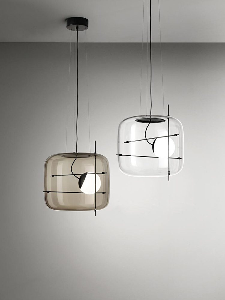 Glass Pendant Light Ventilated Shade Modern Hanging Lamp | Soft Diffused Lighting | G9 Base | Bedroom Living Room Ceiling Light