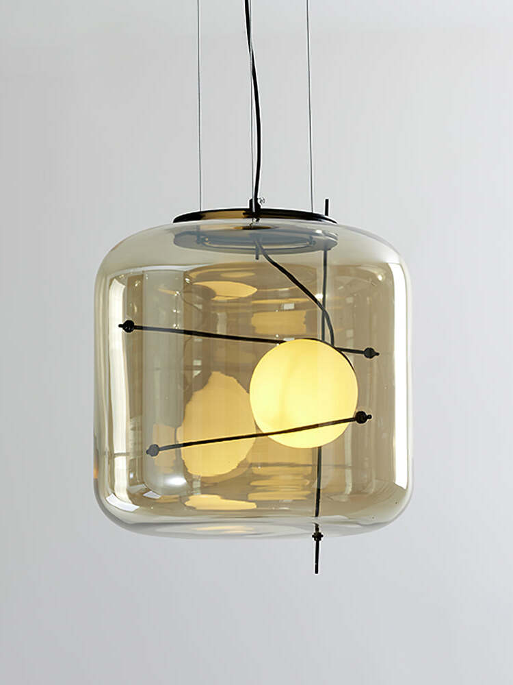 Glass Pendant Light Ventilated Shade Modern Hanging Lamp | Soft Diffused Lighting | G9 Base | Bedroom Living Room Ceiling Light