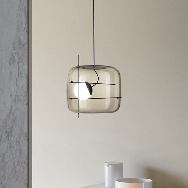 Glass Pendant Light Ventilated Shade Modern Hanging Lamp | Soft Diffused Lighting | G9 Base | Bedroom Living Room Ceiling Light