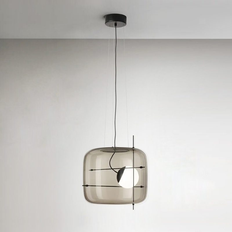 Glass Pendant Light Ventilated Shade Modern Hanging Lamp | Soft Diffused Lighting | G9 Base | Bedroom Living Room Ceiling Light