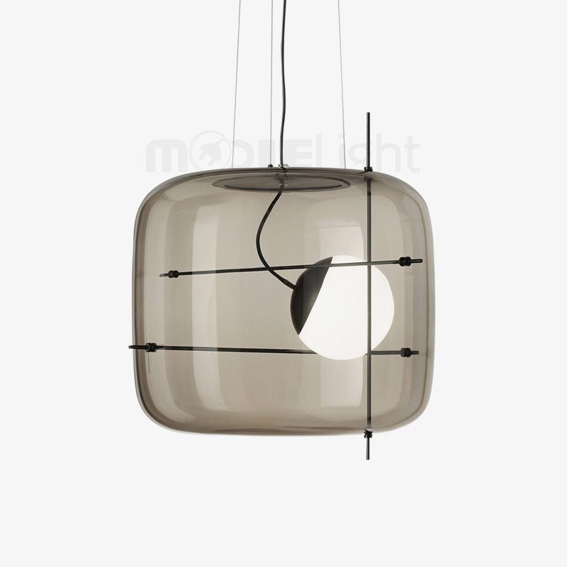 Glass Pendant Light Ventilated Shade Modern Hanging Lamp | Soft Diffused Lighting | G9 Base | Bedroom Living Room Ceiling Light