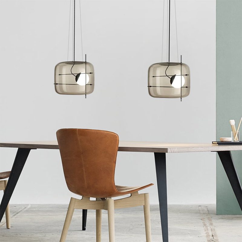 Glass Pendant Light Ventilated Shade Modern Hanging Lamp | Soft Diffused Lighting | G9 Base | Bedroom Living Room Ceiling Light
