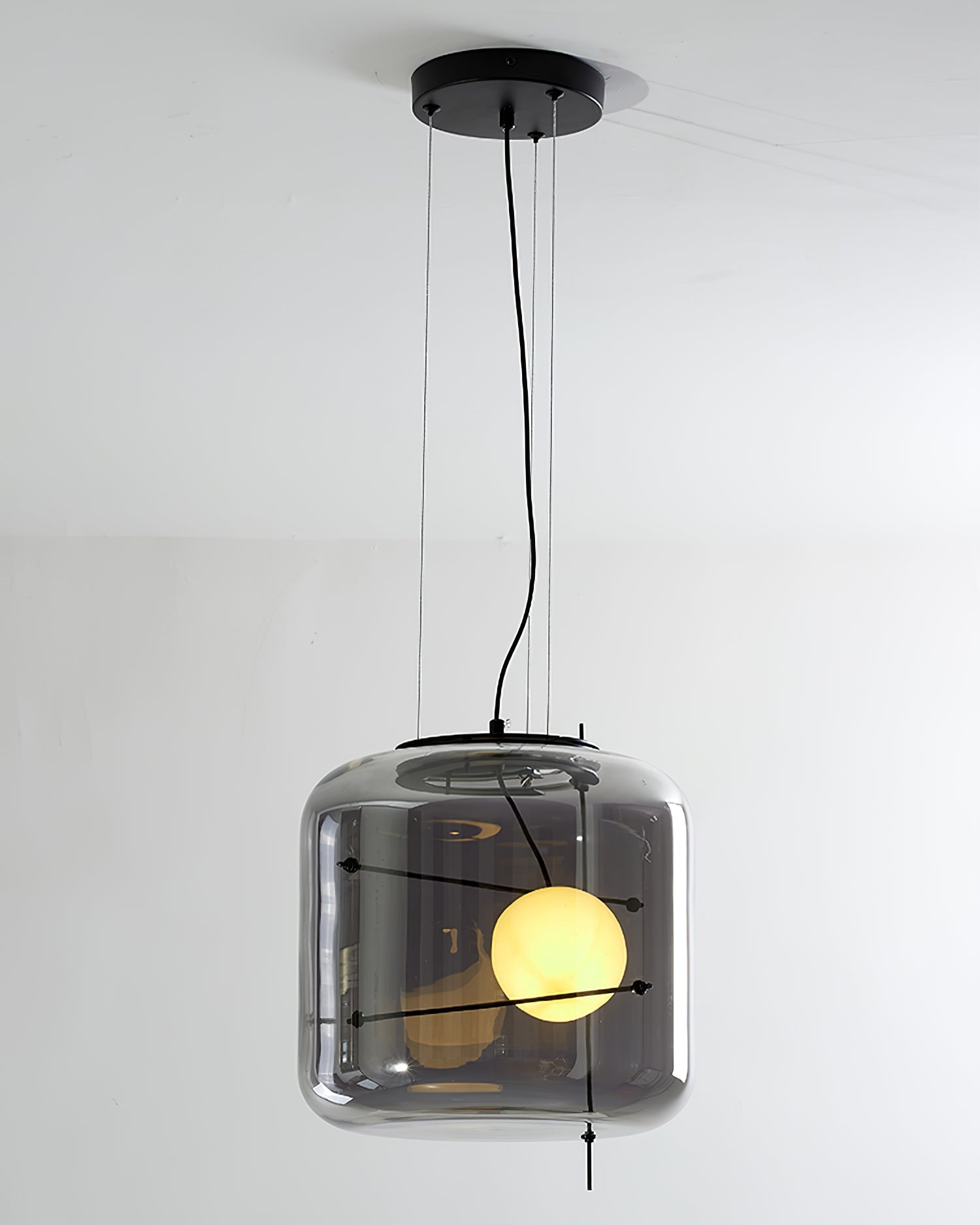 Glass Pendant Light Ventilated Shade Modern Hanging Lamp | Soft Diffused Lighting | G9 Base | Bedroom Living Room Ceiling Light