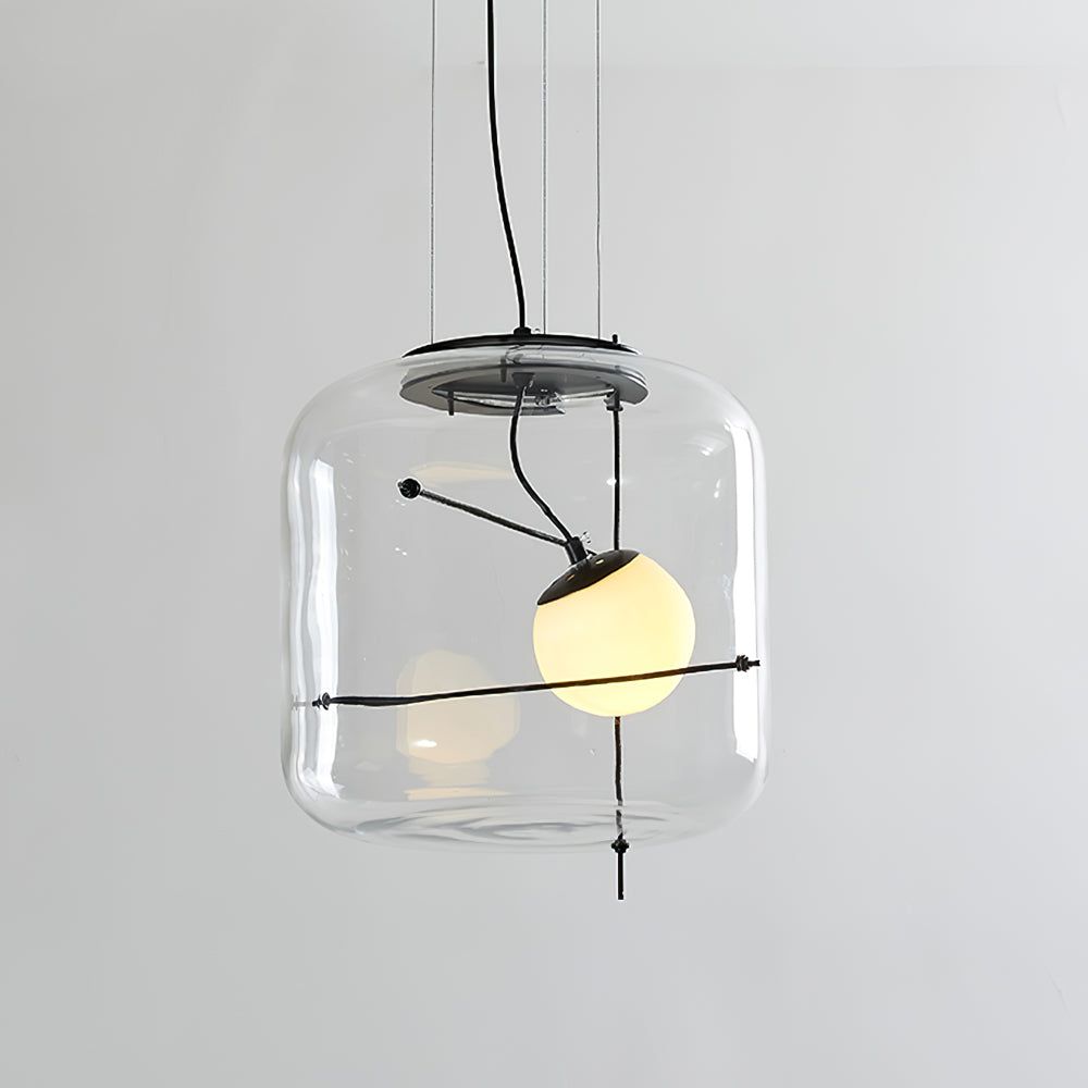 Glass Pendant Light Ventilated Shade Modern Hanging Lamp | Soft Diffused Lighting | G9 Base | Bedroom Living Room Ceiling Light