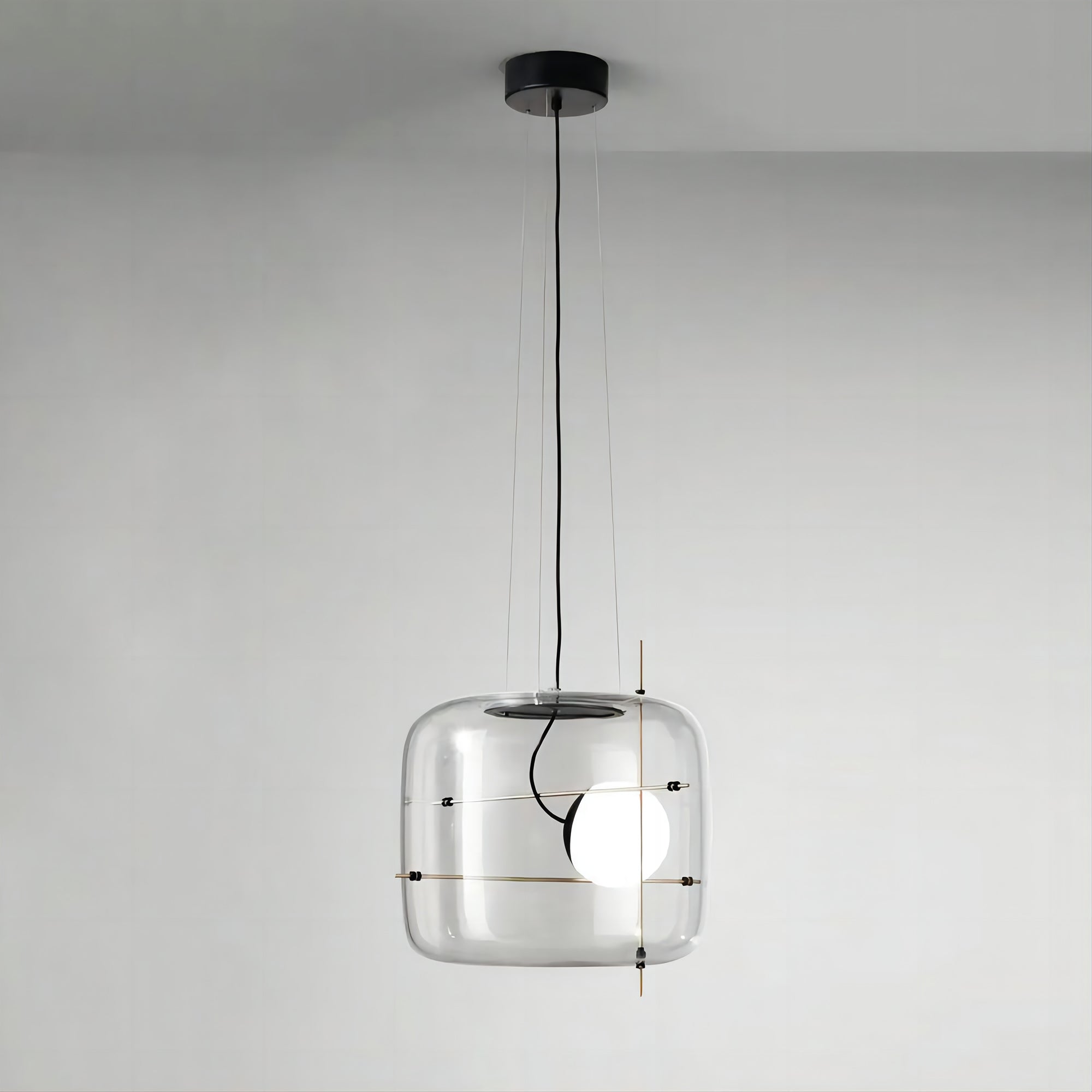 Glass Pendant Light Ventilated Shade Modern Hanging Lamp | Soft Diffused Lighting | G9 Base | Bedroom Living Room Ceiling Light