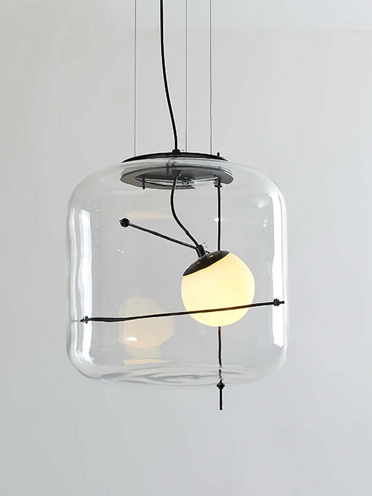 Glass Pendant Light Ventilated Shade Modern Hanging Lamp | Soft Diffused Lighting | G9 Base | Bedroom Living Room Ceiling Light