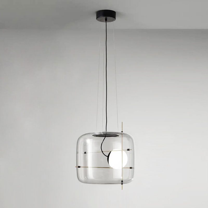 Glass Pendant Light Ventilated Shade Modern Hanging Lamp | Soft Diffused Lighting | G9 Base | Bedroom Living Room Ceiling Light