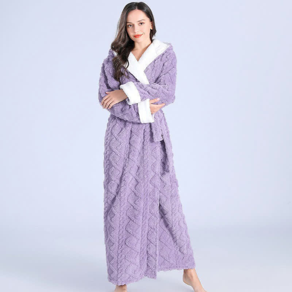 Plush Bathrobe for Men & Women | Hooded Robe | Wohlina