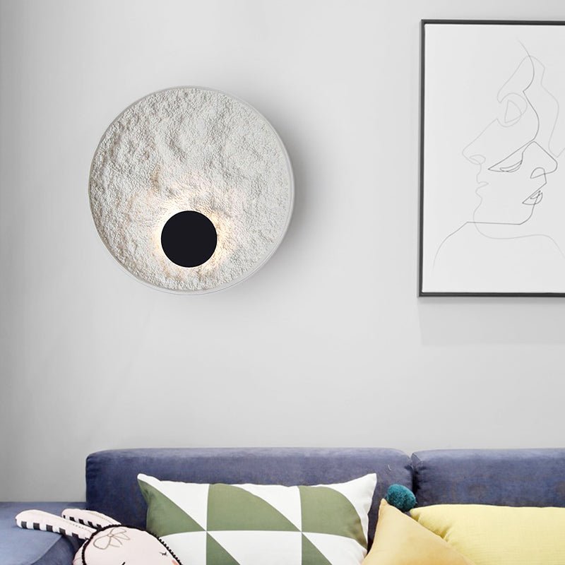 Modern Moon Ball Wall Lamp for Living Room & Bedroom | Soft Ambient LED Lighting | Resin & Iron Construction | 30cm or 50cm Diameter