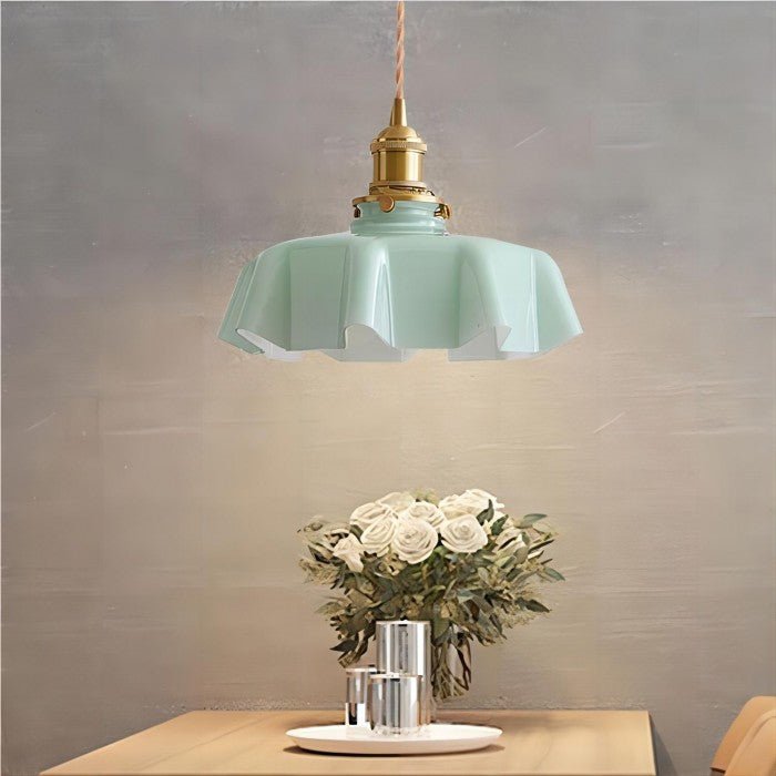 Retro Glass Flower Pendant Lamp