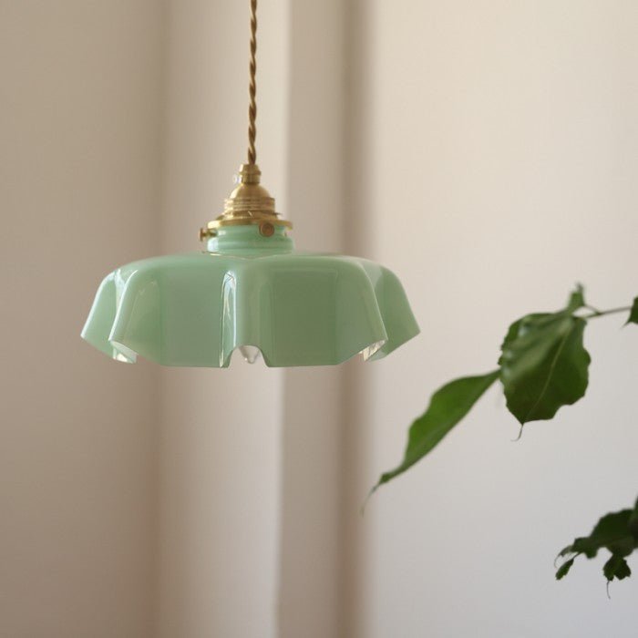 Retro Glass Flower Pendant Lamp