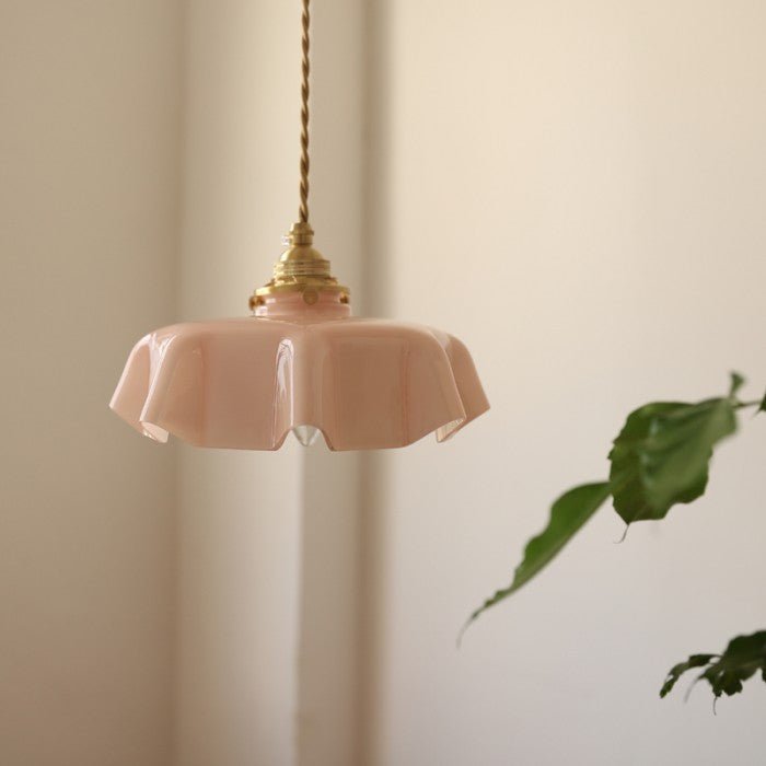 Retro Glass Flower Pendant Lamp