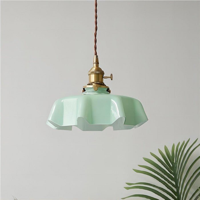 Retro Glass Flower Pendant Lamp