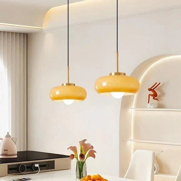 Modern Copper Glass Chandelier Ceiling Light | Solid H65 Copper Frame | E27 Socket Pendant Lamp | Vintage Luxury Lighting | 27.5cm