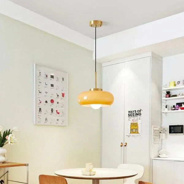 Modern Copper Glass Chandelier Ceiling Light | Solid H65 Copper Frame | E27 Socket Pendant Lamp | Vintage Luxury Lighting | 27.5cm
