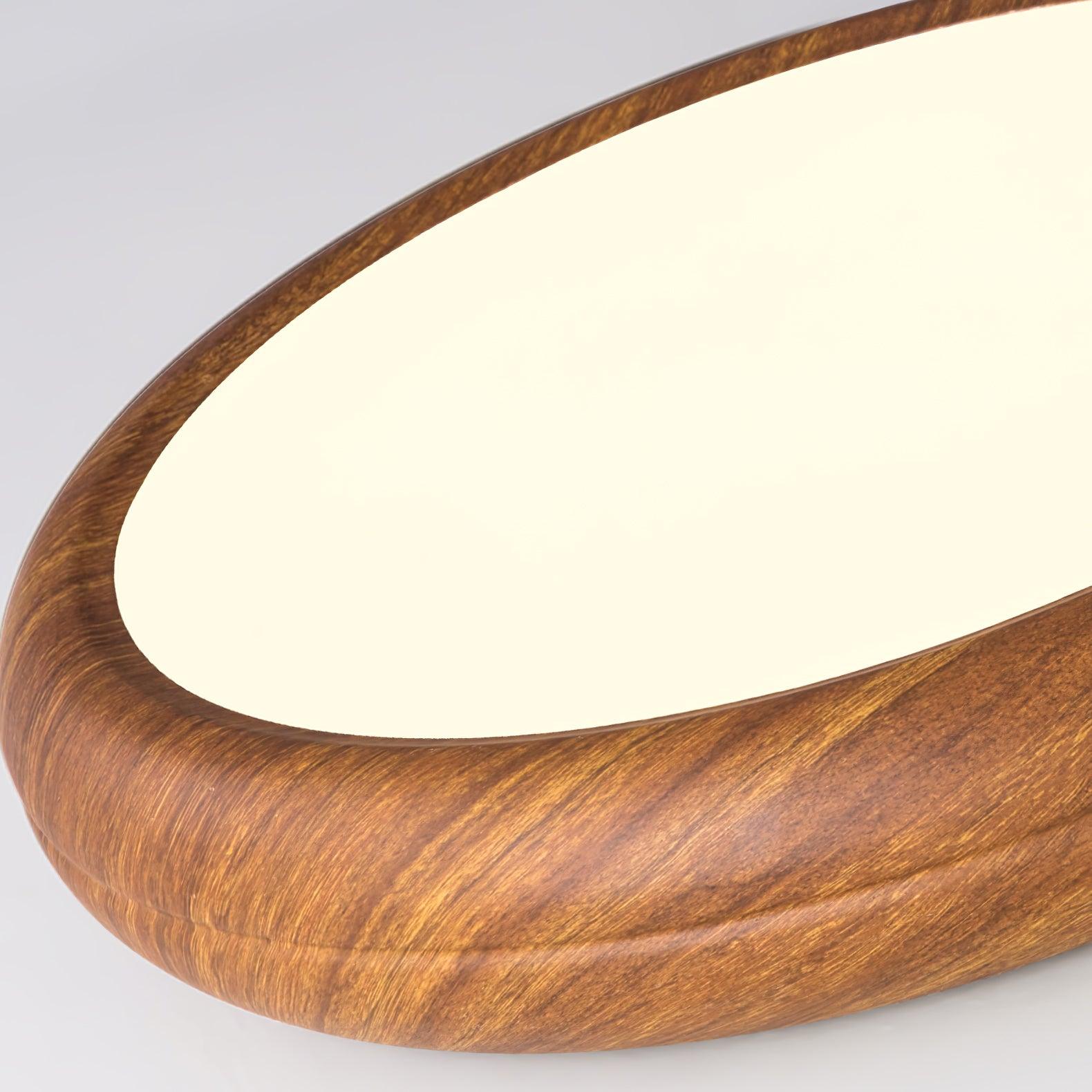 Round Ceiling Lamp with Wood Grain