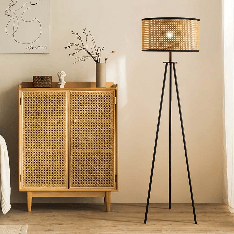 Rattan Tripod Floor Lamp