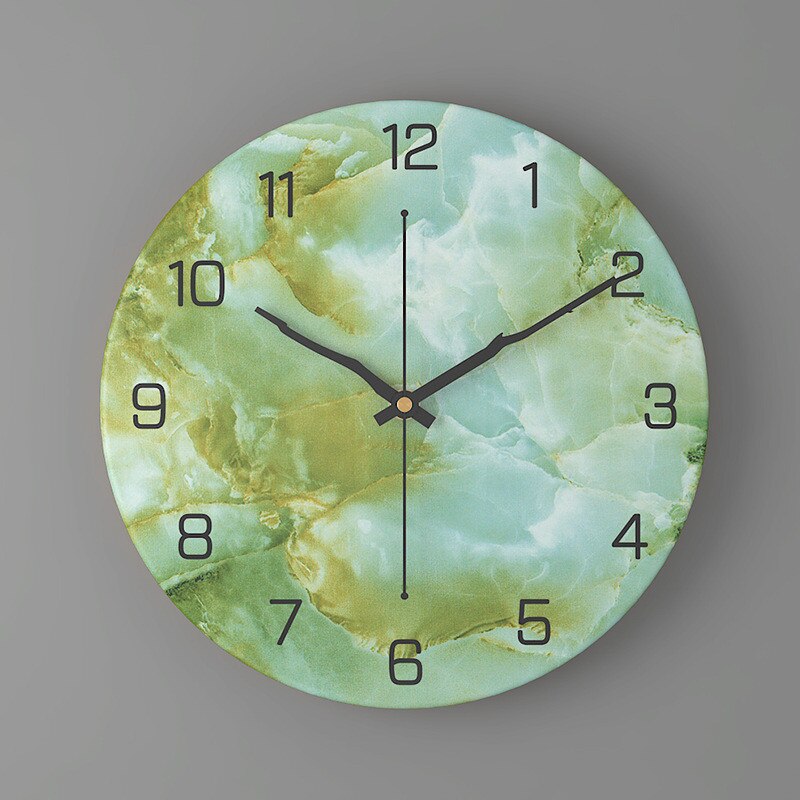 Modern Marble Look Wall Clock 30 cm for Living Room Decor | Silent Quartz Movement | Elegant Minimalist Design