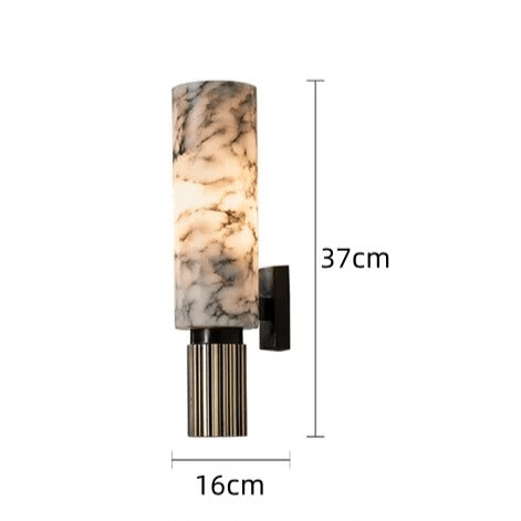 Marble Wall Lamp Modern Design | Natural Stone Wall Light | Copper Finish | E14 LED 5W | Indoor Decorative Lighting