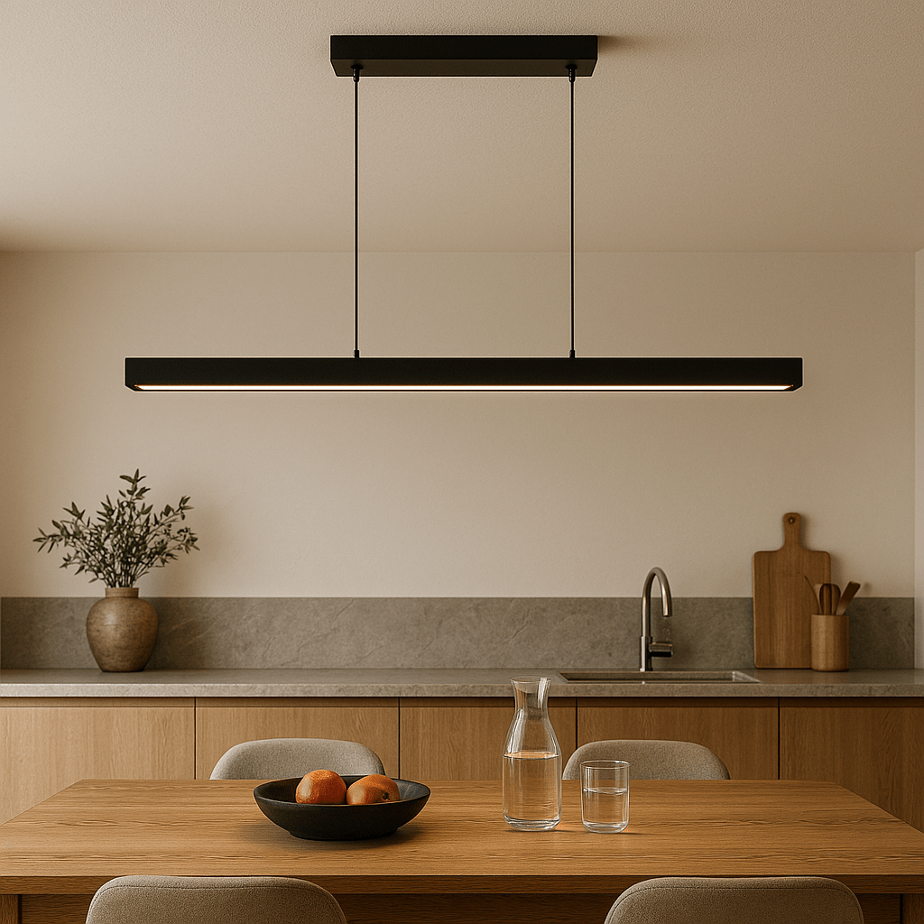 Scandinavian Pendant Light for Kitchen Table & Island | Minimalist Matte Design | Warm White LED 3000K | Adjustable Hanging Cables