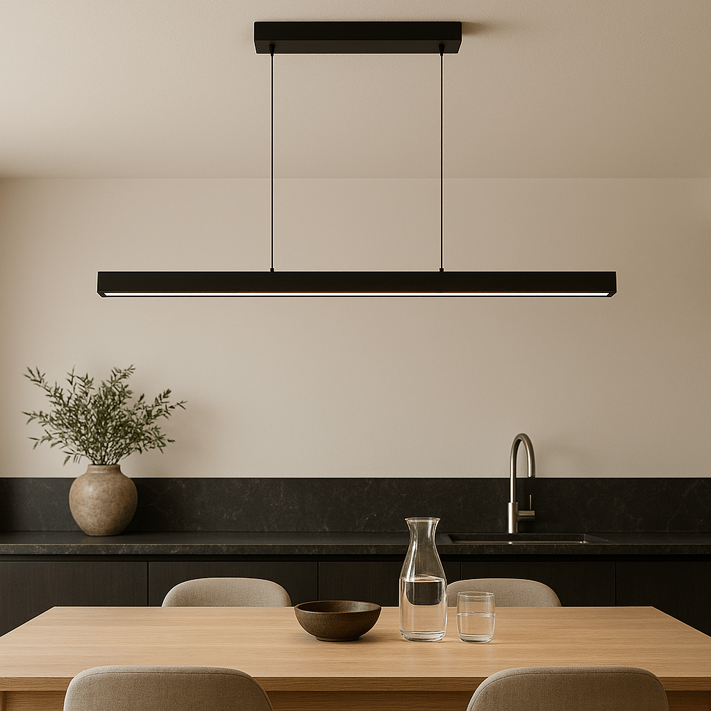 Scandinavian Pendant Light for Kitchen Table & Island | Minimalist Matte Design | Warm White LED 3000K | Adjustable Hanging Cables