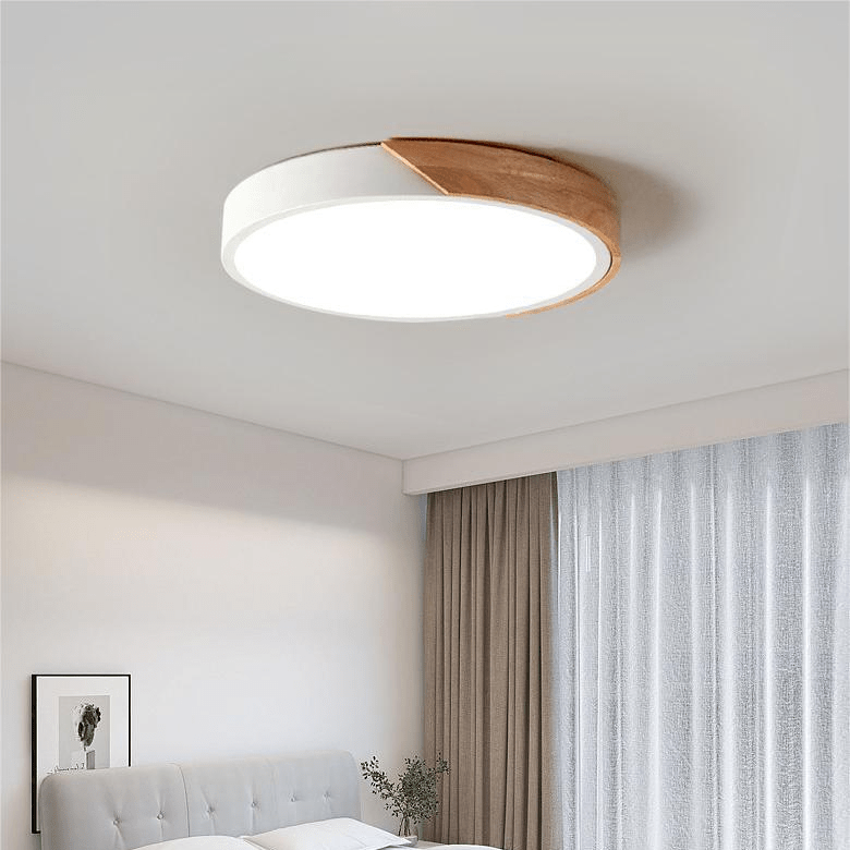Scandinavian Wooden Macaron Round Ceiling Lamp