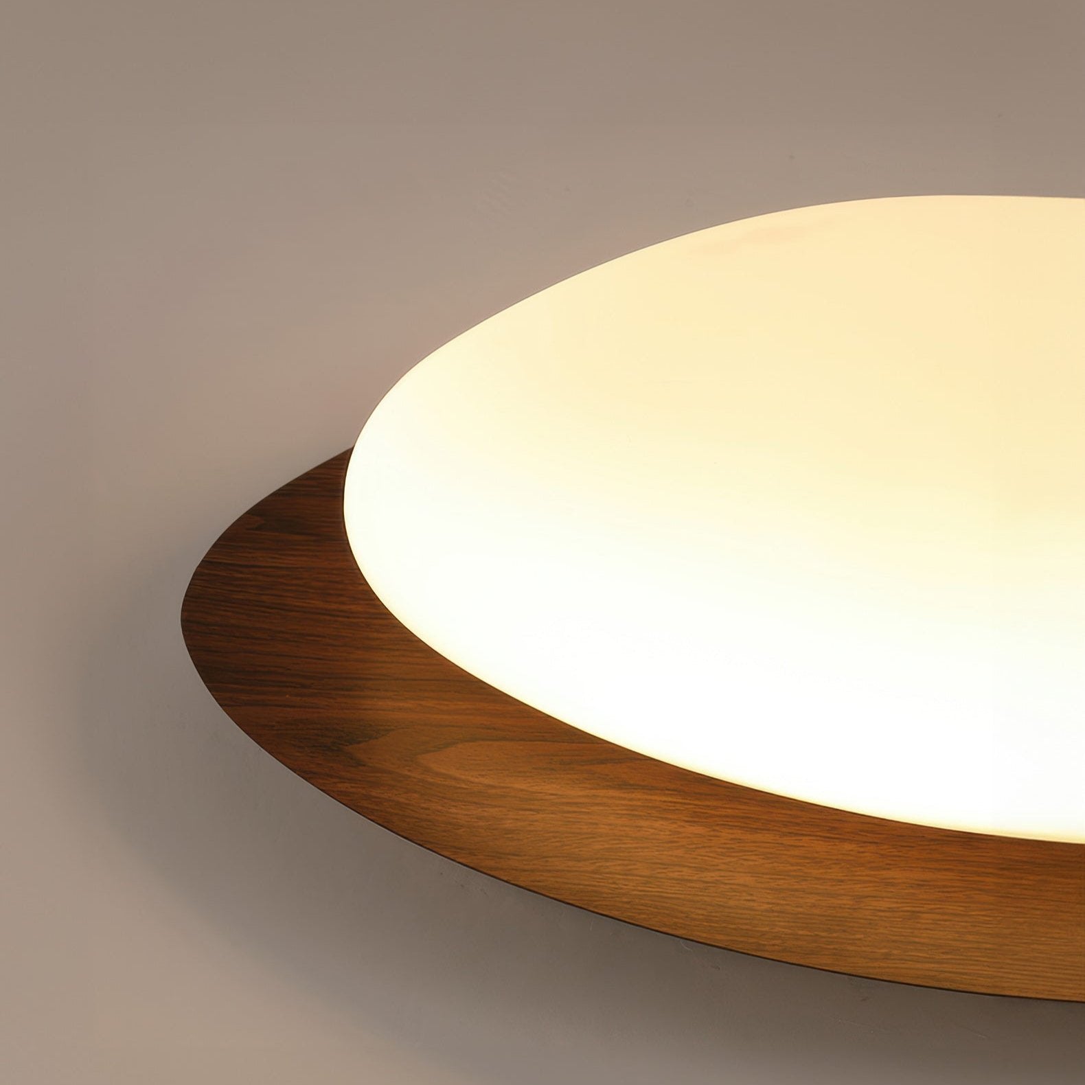 Scandinavian Wood Grain LED Ceiling Lamp | Pebble Texture Flush Mount Light | Warm Non-Glare Lighting | 30–58cm