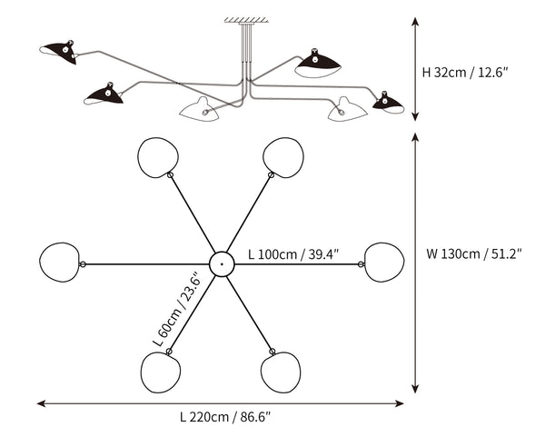Serge Mouille Ceiling Lamp A