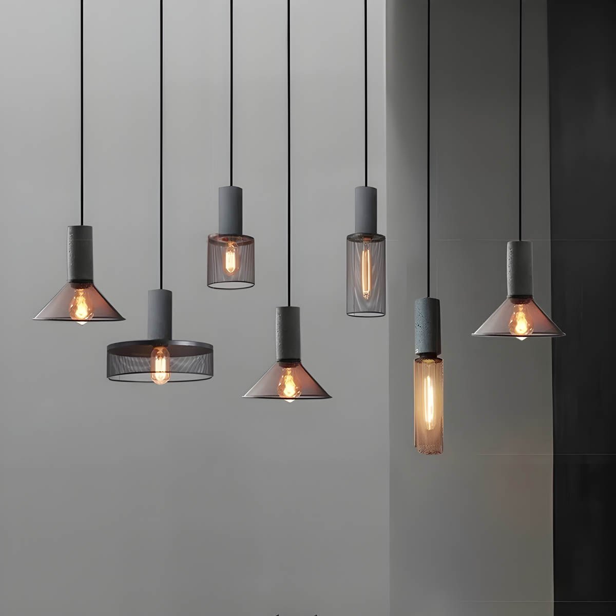 Industrial Loft Pendant Light for Kitchen & Dining | Concrete Iron Design | E27 LED Bulb | Adjustable 150cm Cable | 6.5–25cm