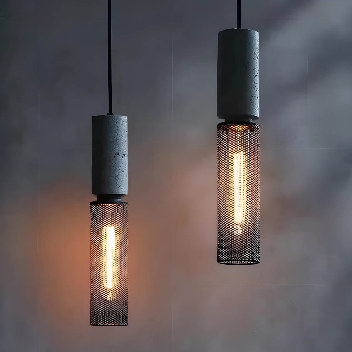 Industrial Loft Pendant Light for Kitchen & Dining | Concrete Iron Design | E27 LED Bulb | Adjustable 150cm Cable | 6.5–25cm