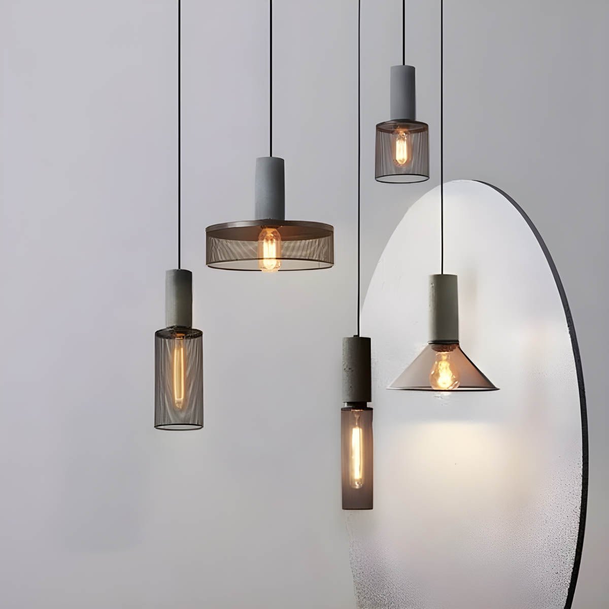 Industrial Loft Pendant Light for Kitchen & Dining | Concrete Iron Design | E27 LED Bulb | Adjustable 150cm Cable | 6.5–25cm