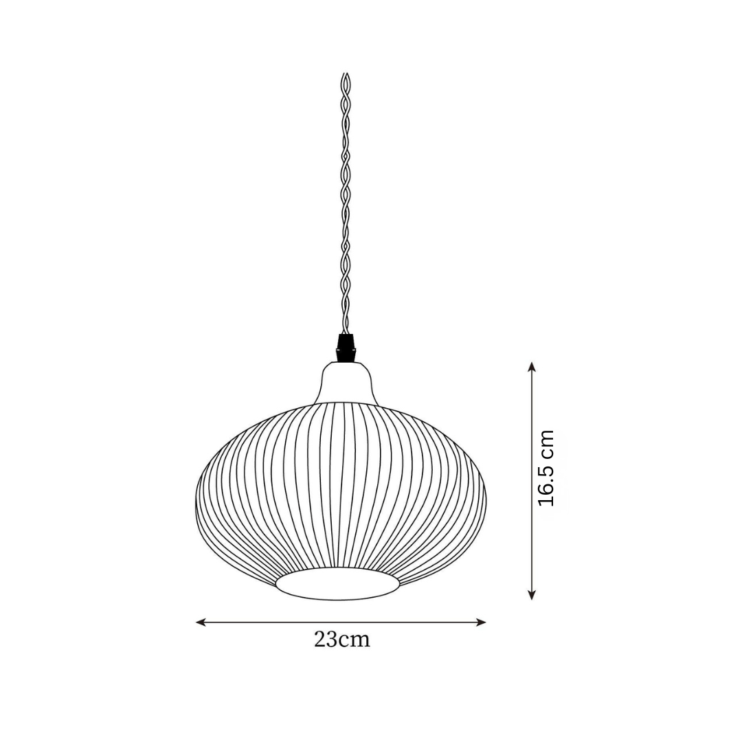Ceramic Pendant Light for Dining Room & Bedroom | Scandinavian Oak Design | E26/E27 Socket | Rustic Minimalist Hanging Lamp